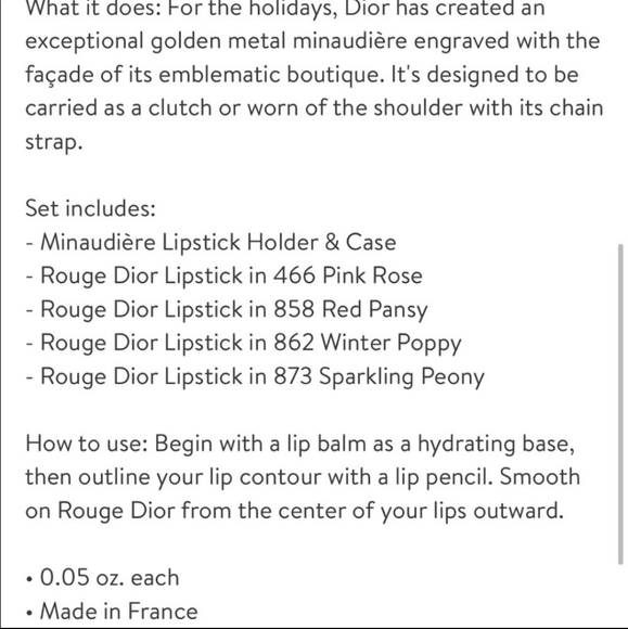 Rouge Dior Minaudiere Limited Edition Holiday 2021 Gift Set Christian Dior Lip - Picture 5 of 7